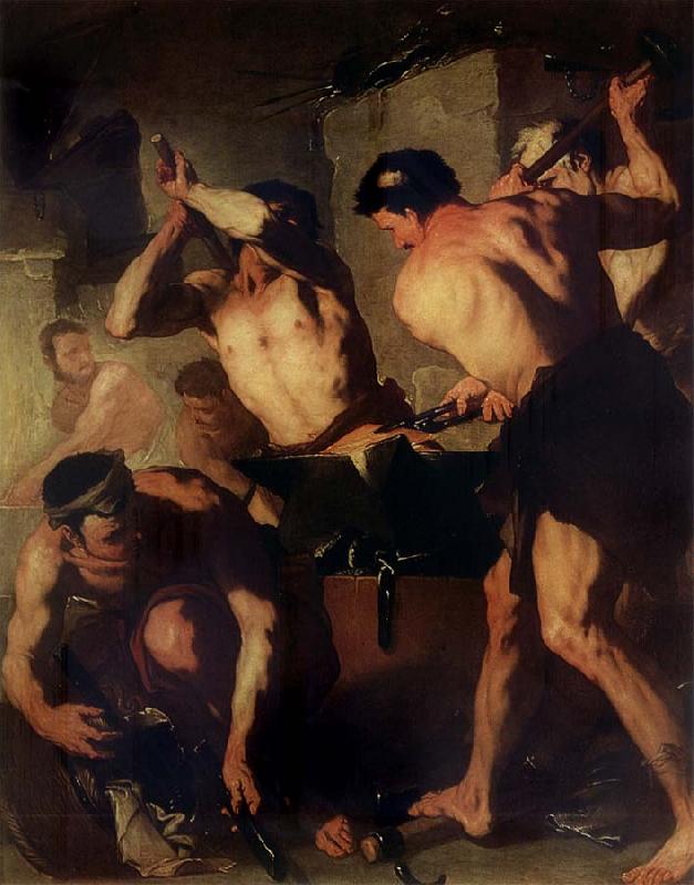 Luca  Giordano The Forge of Vulcan Germany oil painting art